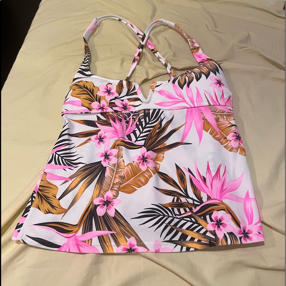 Tropical Tankini Swim Top Medium